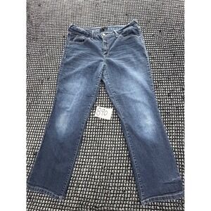 Signature Studio Jeans Womens 14 Blue Straight Leg Stretch Denim